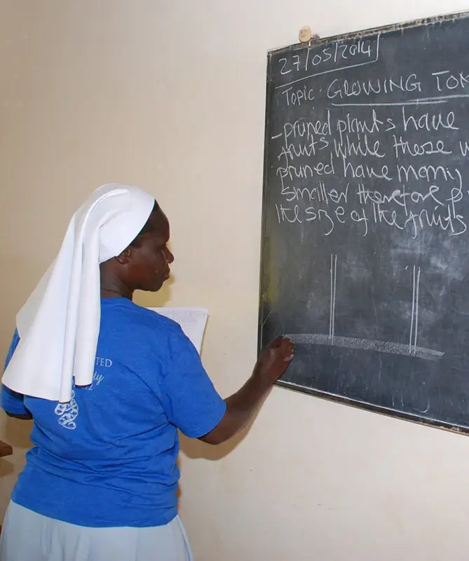 Sister teaching class at St. Monica's